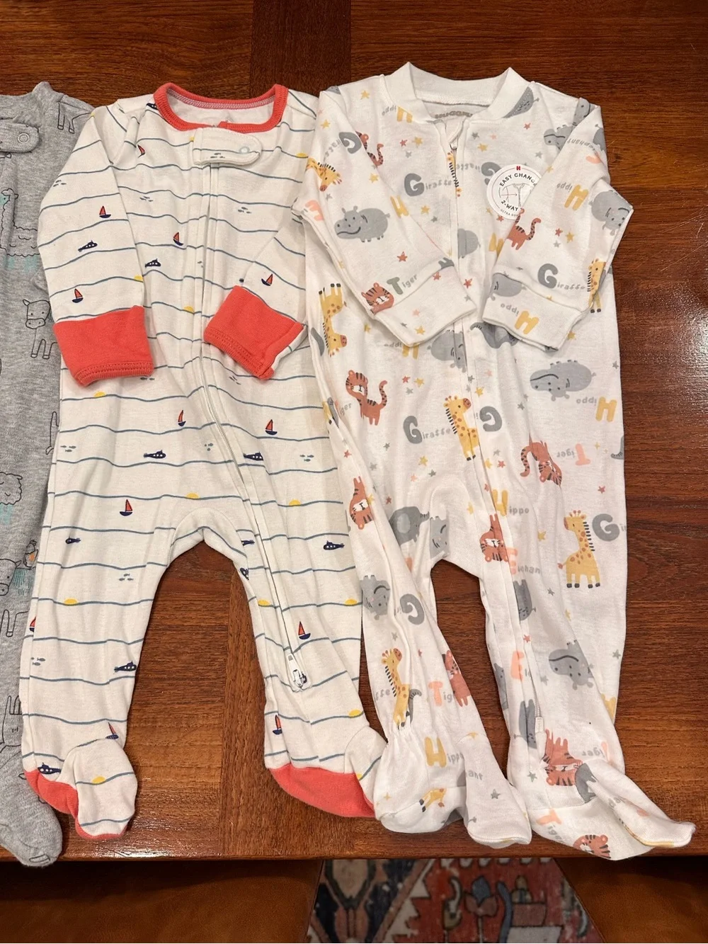 EUC/New Set of 4 Baby Boy Footies, 3-6 Months